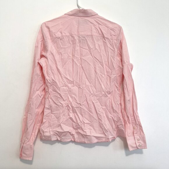 VINEYARD VINES Pink White Vertical Striped Long Sleeve Cotton Button Down Shirt - Picture 10 of 13